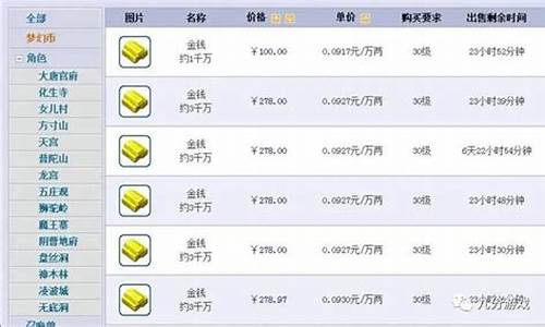 2020梦幻西游金价比例查询_梦幻西游金价反应什么