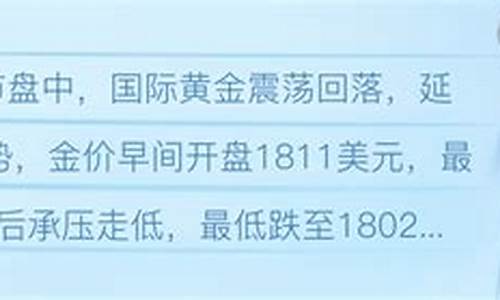 中国金价短线回落_中国金价走势预测